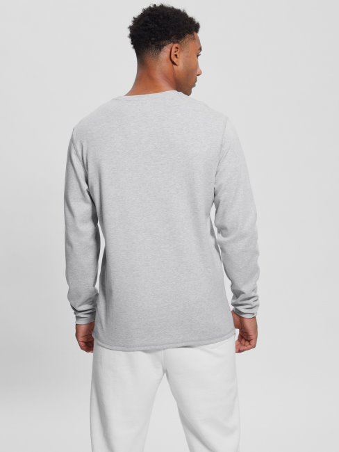 T-shirt à Manches Longues Skyler Gris Granit Chiné Guess