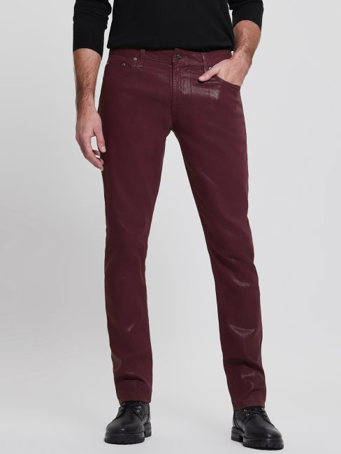 Jeans Fuselés Enduits Guess Regal Plum Coated