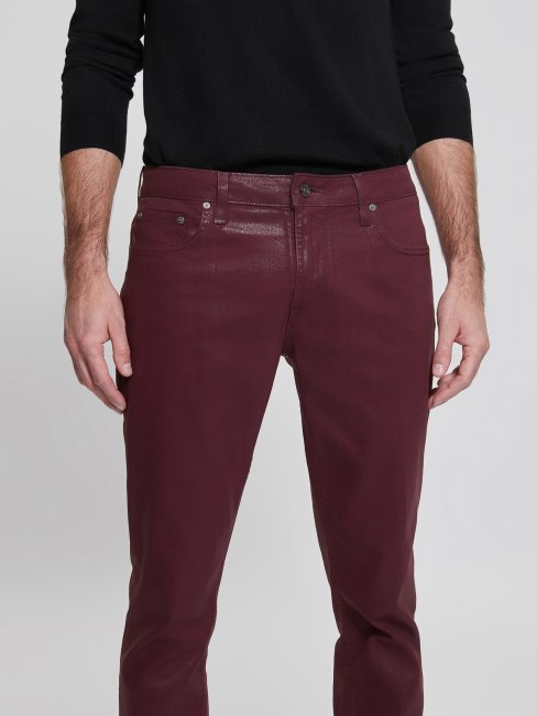 Jeans Fuselés Enduits Guess Regal Plum Coated