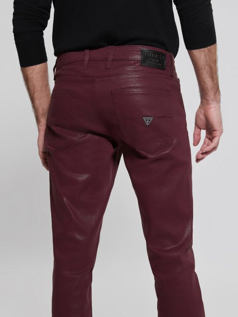 Jeans Fuselés Enduits Guess Regal Plum Coated