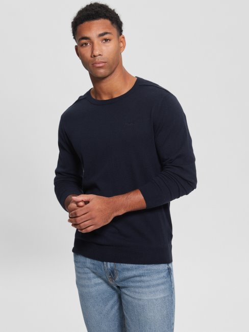 Bleu élégant Pull En Soie Mélangé Eco Randall Guess