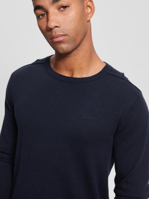 Bleu élégant Pull En Soie Mélangé Eco Randall Guess