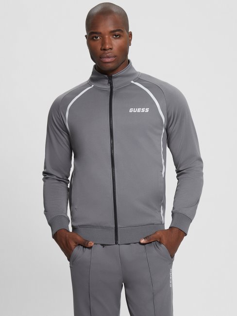 Sweat Zip Bemount Eco Gris Acier Guess