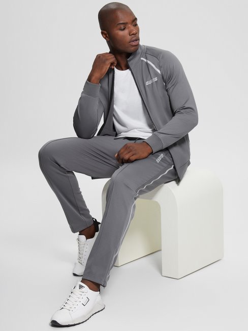 Sweat Zip Bemount Eco Gris Acier Guess