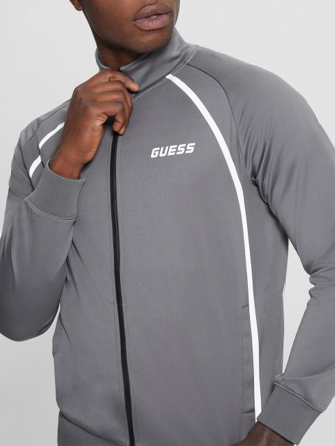 Sweat Zip Bemount Eco Gris Acier Guess