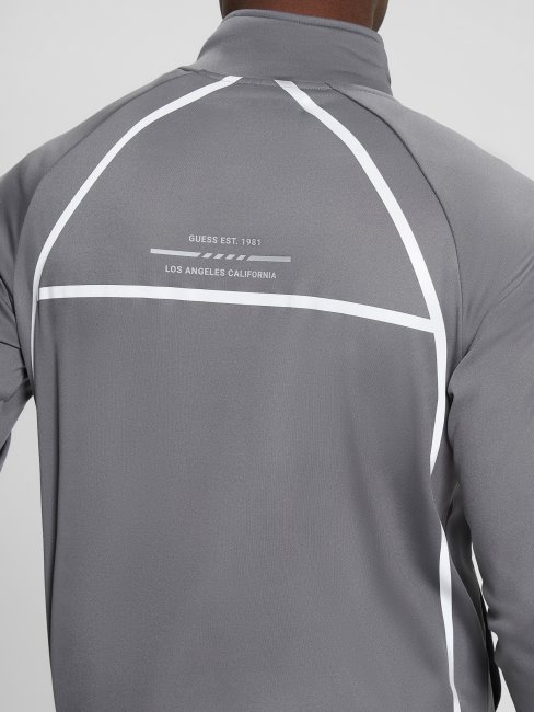 Sweat Zip Bemount Eco Gris Acier Guess