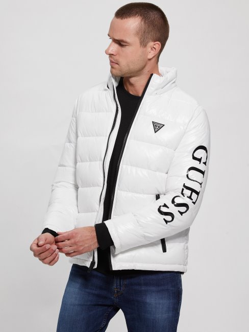 Anthony Logo Doudoune Guess Blanc Pur Multi