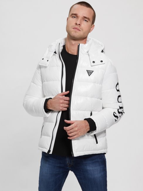 Anthony Logo Doudoune Guess Blanc Pur Multi