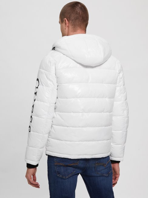 Anthony Logo Doudoune Guess Blanc Pur Multi