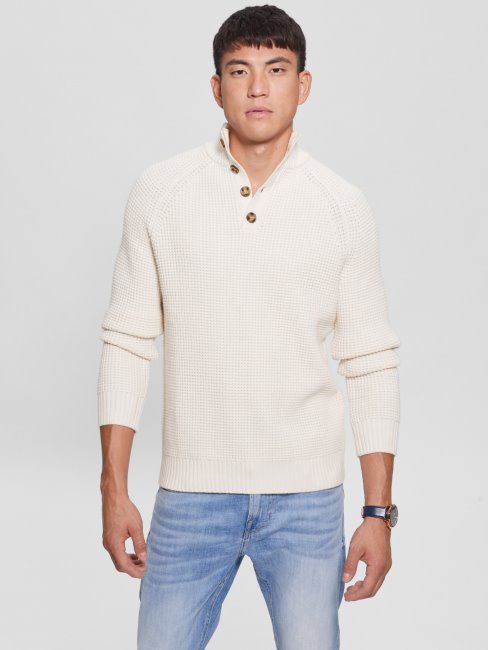 Pull En Maille Gaufrée écologique Guess Stone En Sourdine