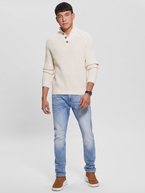 Pull En Maille Gaufrée écologique Guess Stone En Sourdine