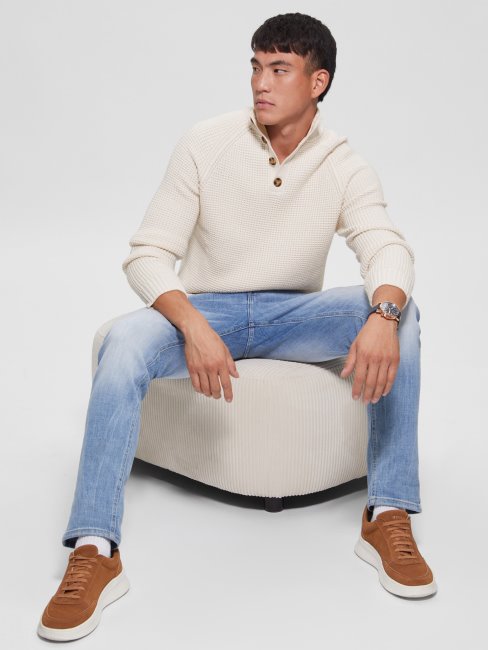 Pull En Maille Gaufrée écologique Guess Stone En Sourdine