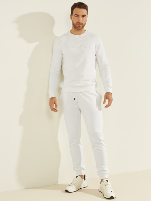 Guess Blanc/scuffy Eco Pantalon Logo Aldwin