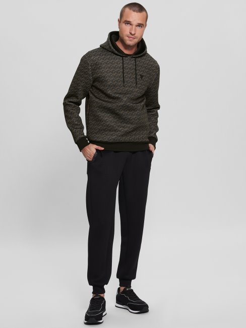 Colin Logo Sweat à Capuche Macro G Cube Brown Combo Guess