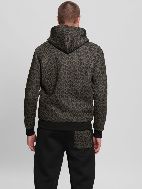 Colin Logo Sweat à Capuche Macro G Cube Brown Combo Guess