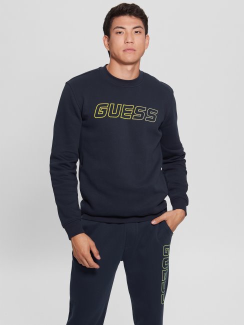 Sweat Bleu Soie Eco Boniface Logo Guess
