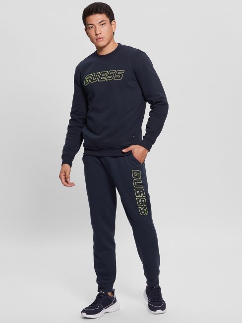 Sweat Bleu Soie Eco Boniface Logo Guess