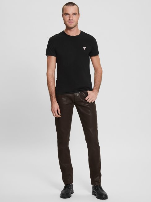 Jeans Fuselés Enduits Guess Brownie Au Chocolat Enduits