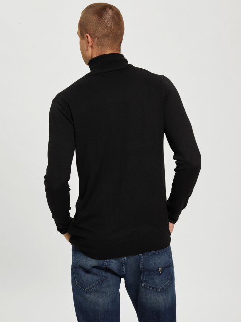 Guess Chandail à Col Roulé Eco Percival Noir De Jais
