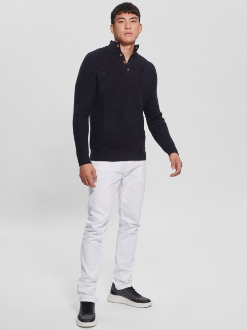 Pull Gaufré écologique Bleu élégant Guess