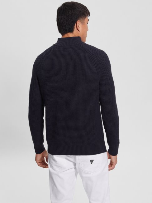 Pull Gaufré écologique Bleu élégant Guess