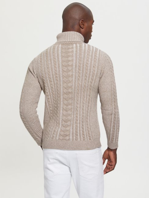 Pull Torsadé En Laine Mélangée Phil Guess Combo Chiné Naturel