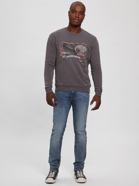 Guess Becket Sweat Ras Du Cou Polaire Peau De Loup