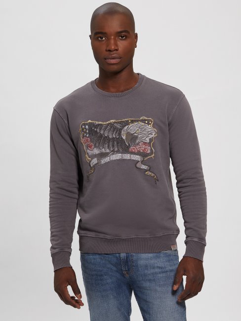 Guess Becket Sweat Ras Du Cou Polaire Peau De Loup
