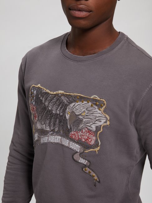 Guess Becket Sweat Ras Du Cou Polaire Peau De Loup