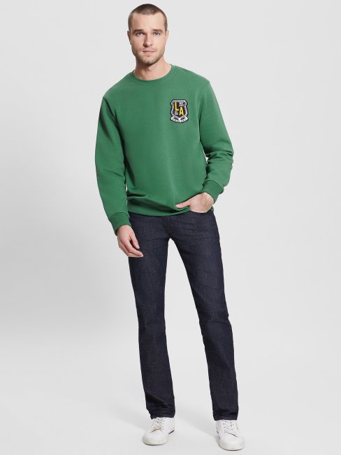 Sweat Logo Brodé Yustin Guess Chaser Vert