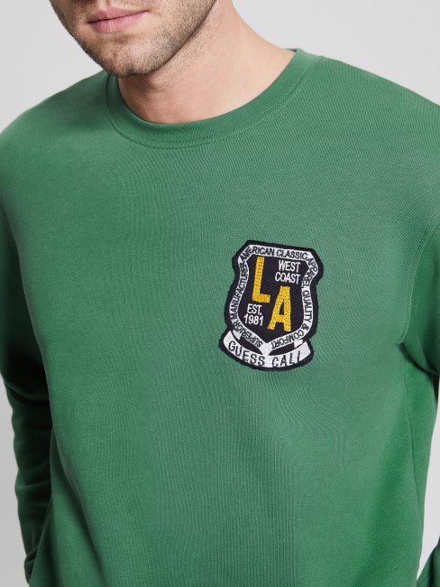 Sweat Logo Brodé Yustin Guess Chaser Vert