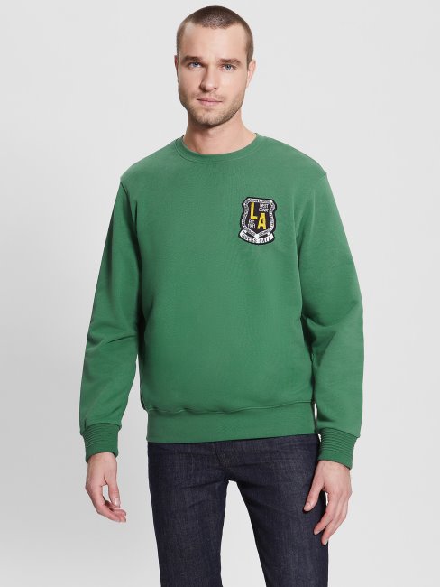 Sweat Logo Brodé Yustin Guess Chaser Vert