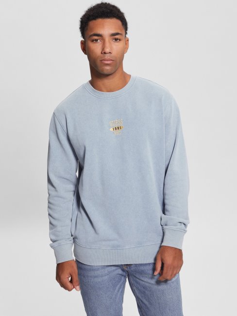 Guess Parisian Roof Bleu Ustin Sweat Logo Brodé