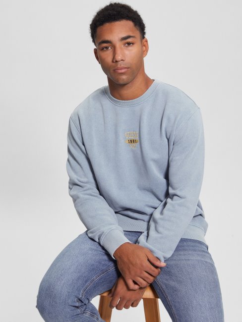 Guess Parisian Roof Bleu Ustin Sweat Logo Brodé