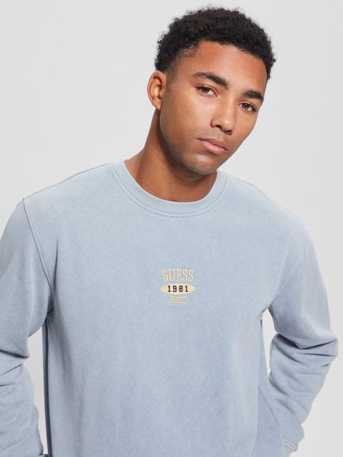 Guess Parisian Roof Bleu Ustin Sweat Logo Brodé