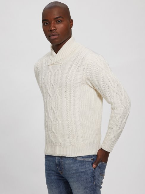 Pull Châle Kyle écru Perle Guess