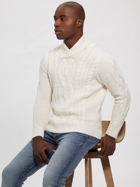 Pull Châle Kyle écru Perle Guess