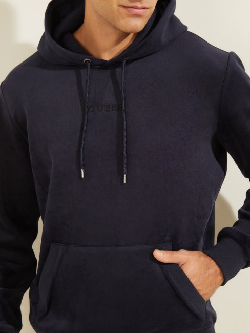 Sweat à Capuche En Velours Contrecollé Guess Bleu élégant