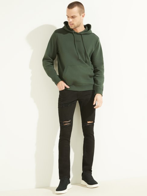 Jungle Greens Guess Eco Roy Sweat à Capuche Avec Logo