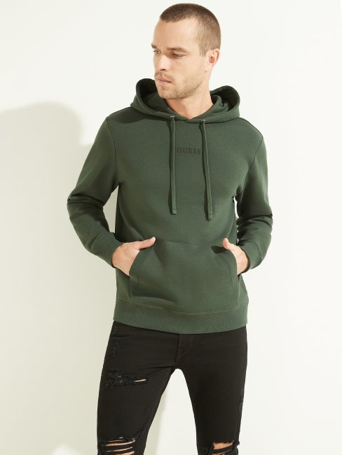 Jungle Greens Guess Eco Roy Sweat à Capuche Avec Logo