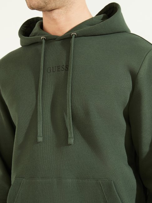 Jungle Greens Guess Eco Roy Sweat à Capuche Avec Logo