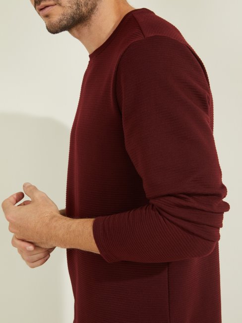 T-shirt à Manches Longues En Jersey Texturé Guess Vino