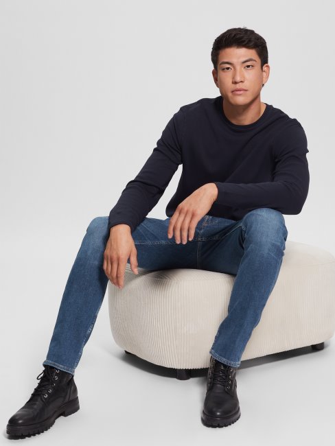 T-shirt Manches Longues Skyler Guess Bleu élégant