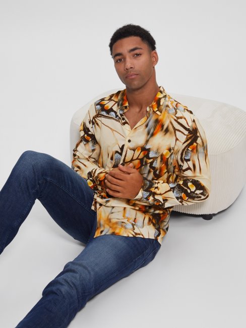 Tee Shirt Guess Eco Papillons Papillons Flous