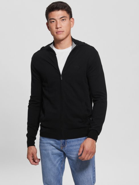 Guess Cardigan Zippé Eco Ralphie Noir Jais