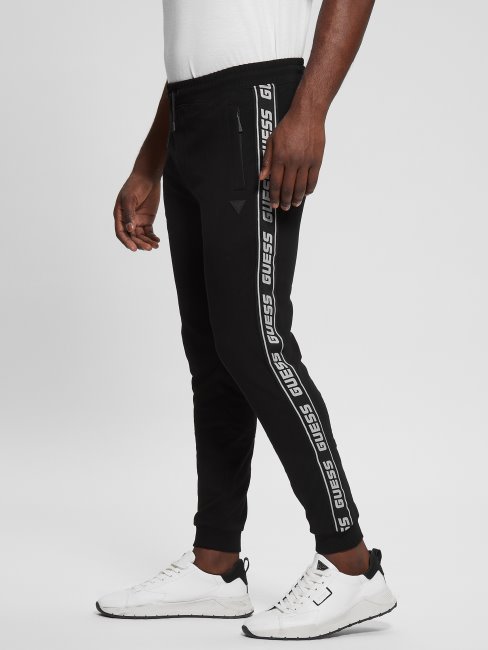 Pantalon De Jogging éco Arlo à Bande Logo Noir Jet Guess