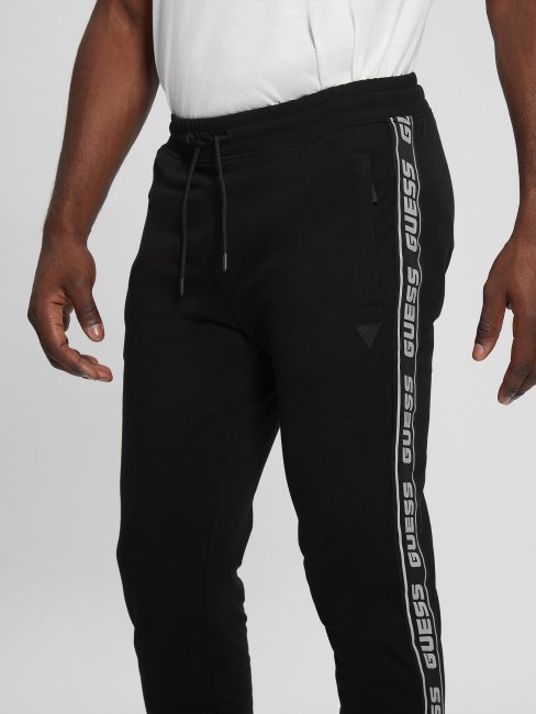 Pantalon De Jogging éco Arlo à Bande Logo Noir Jet Guess