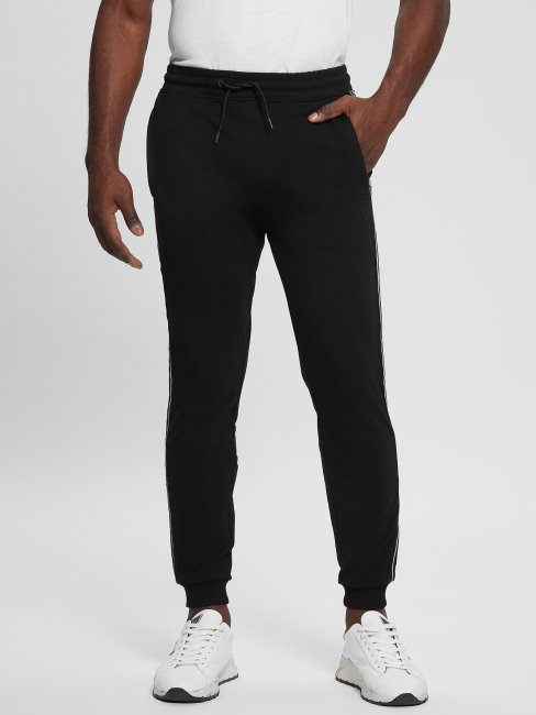 Pantalon De Jogging éco Arlo à Bande Logo Noir Jet Guess