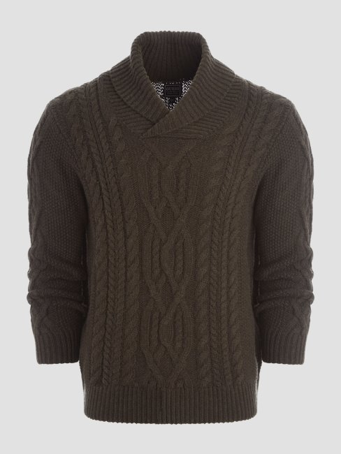 Pull Châle Kyle Multicolore Chiné Café Foncé Guess