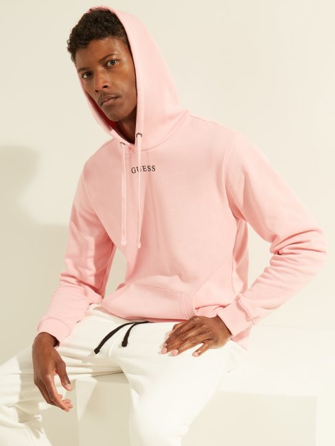 Sweat à Capuche Eco Roy Logo Guess Blossom Rose Clair